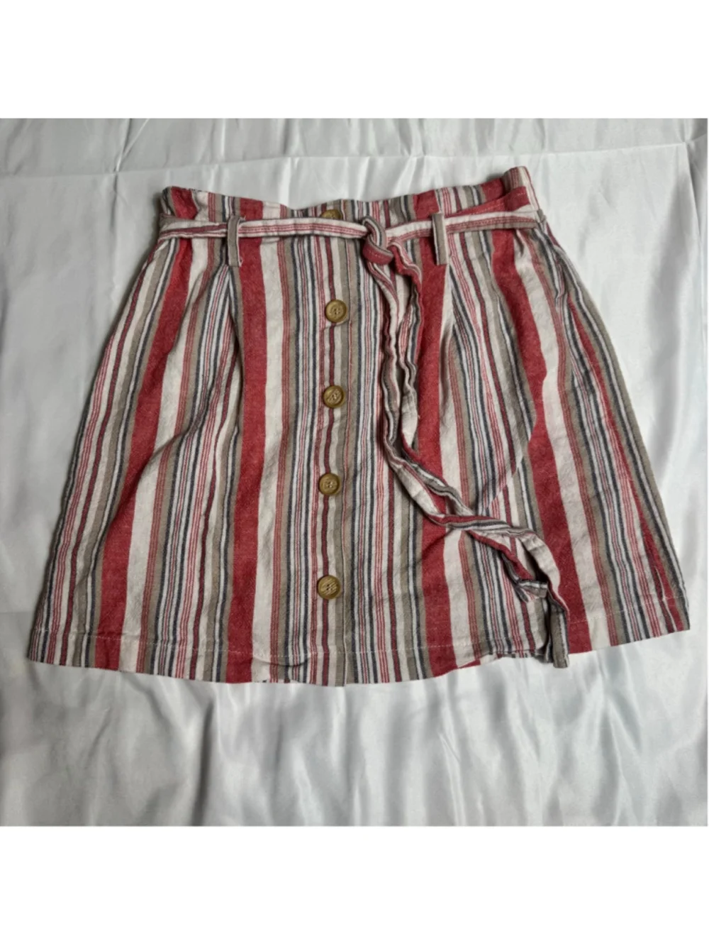 Women's HAVE Striped Mini Skirt in Red and White, Size S
